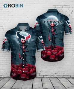 Houston Texans Halloween Hawaiian Shirt –  Jack O’ Lantern NFL