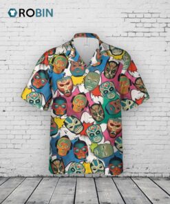 Huichol Lucha Libre Hawaiian Shirt –  Mexican Art Unisex
