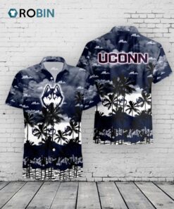 Huskies Hawaiian Shirt Palm Tree UConn Aloha