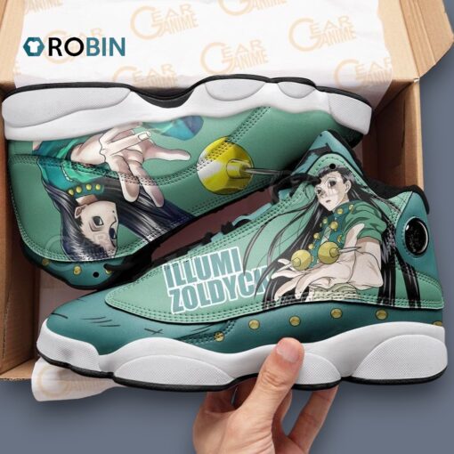 Illumi Zoldyck Print Jordan 13 Sneakers – Unique Graphic Design Footwear