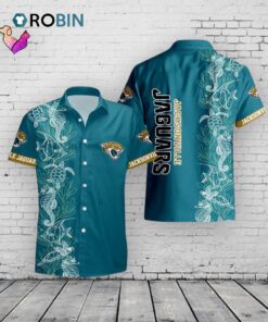 Jacksonville Jaguars Hawaiian Shirt –  Turtle Seaweed Print