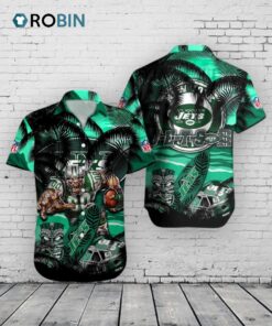 Jets Aloha Shirt Tropical NFL Hawaiian for NY Football Fans