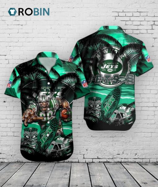 Jets Aloha Shirt Tropical NFL Hawaiian for NY Football Fans
