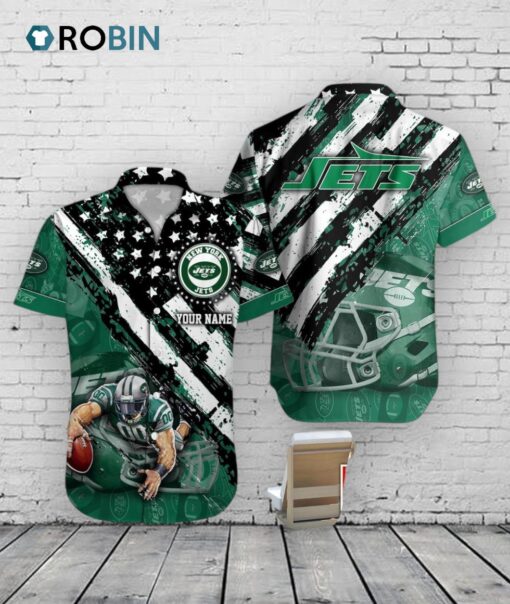 Jets American Flag Hawaiian Shirt –  NFL New York Custom
