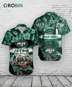 Jets Mascot Hawaiian Shirt –  NFL Aloha Football Print
