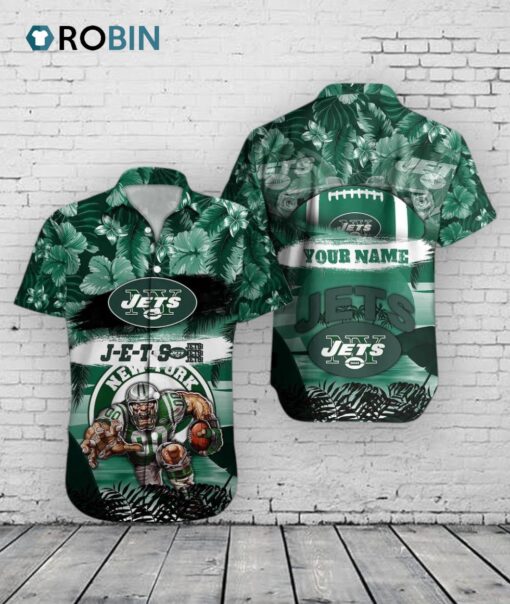 Jets Mascot Hawaiian Shirt –  NFL Aloha Football Print