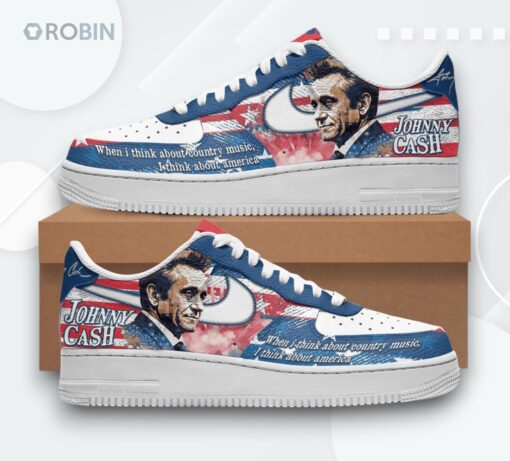 Johnny Cash Country Music I Think About America Air Force 1 Shoes   Unique Design