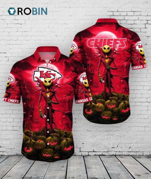 Kansas City Chiefs Halloween Jack O Lantern Hawaiian Shirt
