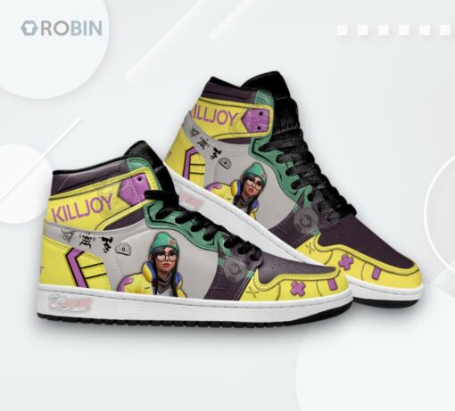 Killjoy Valorant Agent Jordan 1 High Sneakers For Gamer MN13
