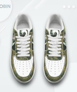 Kung Fu Panda Po Air Force 1 Shoes   Black & Green Graphic Design