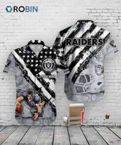 Las Vegas Raiders American Flag Hawaiian Shirt