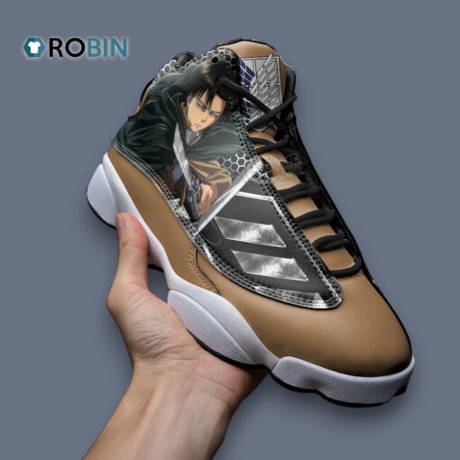 Levi Ackerman Inspired Jordan 13 Sneakers – AOT Printed Design Shoes