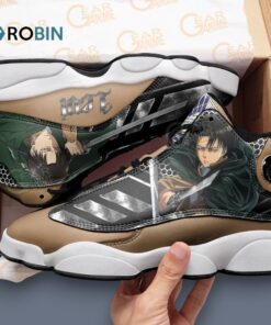 Levi Ackerman Inspired Jordan 13 Sneakers – AOT Printed Design Shoes