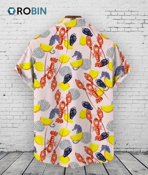 Lobster Shell Hawaiian Shirt –  Mexican Hawaii Summer Print