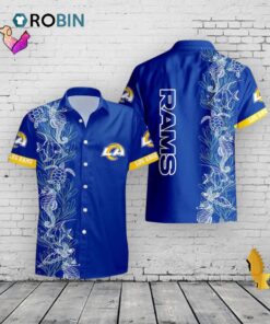 Los Angeles Rams Hawaiian Shirt Turtle Seaweed Print