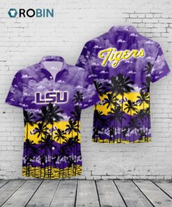 LSU Tigers Hawaiian Shirt –  Palms & Tropical Print