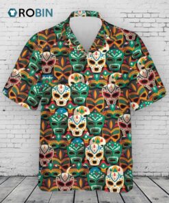 Lucha Libre Mask Hawaiian Shirt –  Mexican Wrestler Aloha Shirt