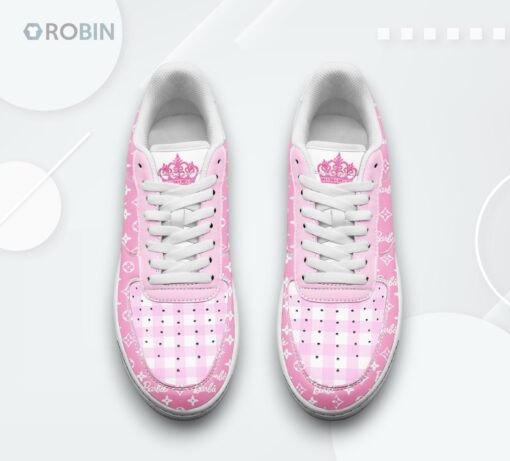 Luxury Barbie Themed Air Force 1 Shoes with Hi Barbie Print Design