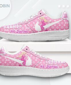 Luxury Barbie Themed Air Force 1 Shoes with Hi Barbie Print Design