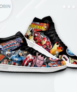 Marvel Avengers Ironman Captain America Jordan 1 High Sneakers