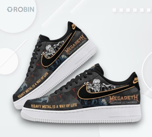 Megadeth Heavy Metal Air Force 1 Shoes   Rock On Design for Fans