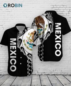 Mexican Aloha Shirt –  Black Mexico Print Hawaiian Shirt