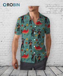 Mexican Aloha Shirt –  Vintage Hawaiian Print –  Colorful Mexico Style
