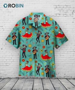 Mexican Aloha Shirt –  Vintage Hawaiian Print –  Colorful Mexico Style