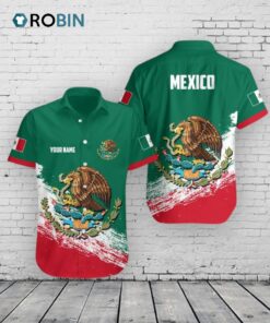 Mexican Coat of Arms Hawaiian Shirt –  Custom Linen Button Down