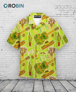 Mexican Fiesta Hawaiian Shirt –  Funny Green Aloha Party Top
