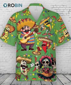 Mexican Fiesta Hawaiian Shirt –  Funny Mexico Print Aloha Shirt