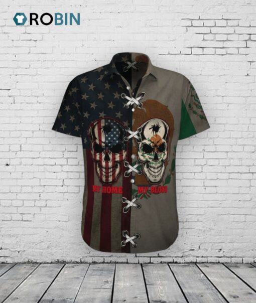 Mexican Skull Hawaiian Shirt –  Aloha Mexico Blood Home