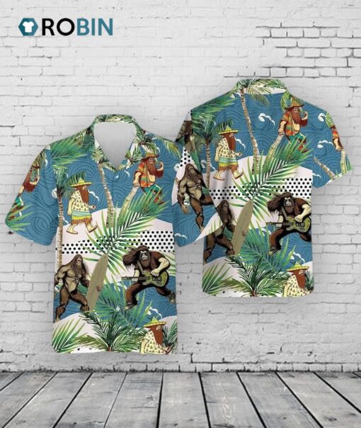 Mexico Bigfoot Guitar Hawaiian Shirt –  Funny Tropical Aloha