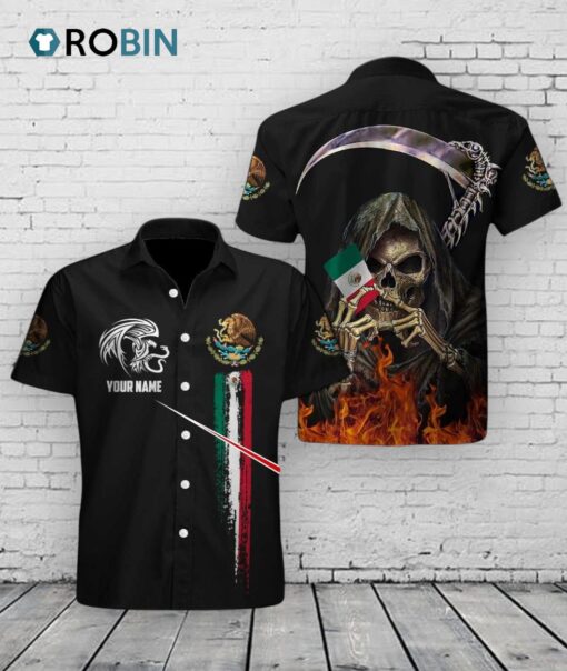 Mexico Eagle Skull Hawaiian Shirt –  Custom Print Tropical Shirt