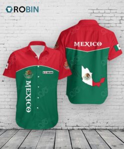 Mexico Flag Hawaiian Shirt –  Custom Name Mexican Aloha Shirt