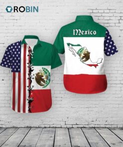 Mexico Hawaiian Shirt –  American Mexican Flag Aloha