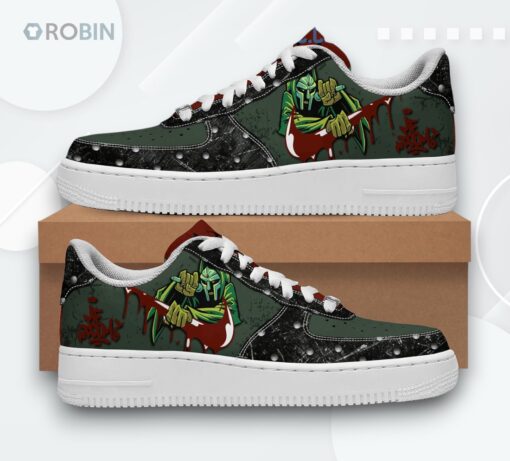 MF Doom Villain Cartoon Design Air Force 1 Sneakers   White Lace Shoes