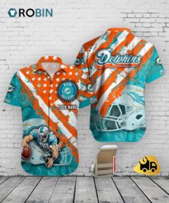 Miami Dolphins American Flag Hawaiian Shirt