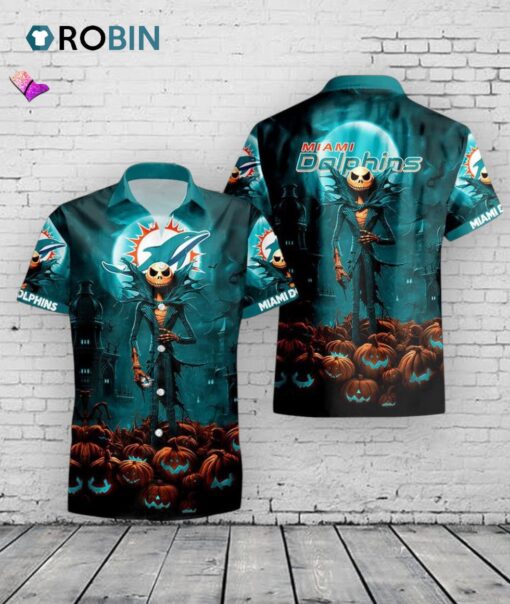 Miami Dolphins Halloween Jack O’ Lantern Hawaiian Shirt
