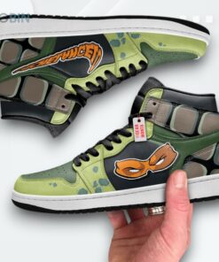 Michelangelo TMNT Jordan 1 High Sneakers – Custom Ninja Turtle Shoes Michelangelo TMNT Jordan 1 High Sneakers – Custom Ninja Turtle Shoes