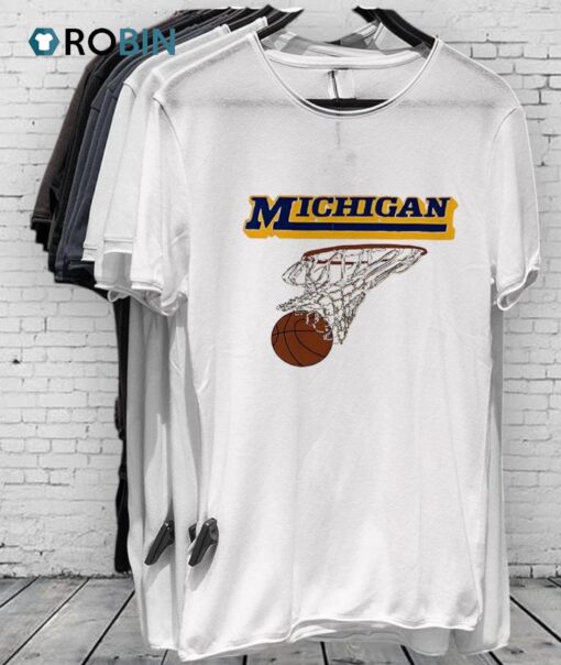 Michigan Basketball Graphic With Hoop And Ball Shirt