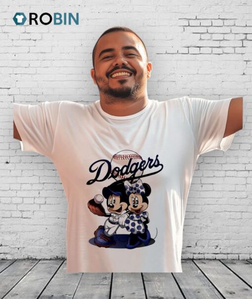 Mickey Minnie Dodgers Baseball Shirt