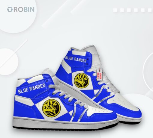 Mighty Morphin Blue Ranger Jordan 1 High Custom Sneakers