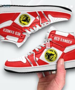 Mighty Morphin Power Rangers Red Ranger Jordan 1 High Custom Sneakers Mighty Morphin Power Rangers Red Ranger Jordan 1 High Custom Sneakers