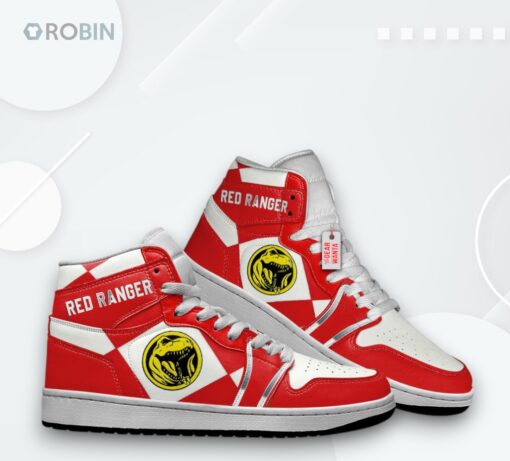 Mighty Morphin Power Rangers Red Ranger Jordan 1 High Custom Sneakers