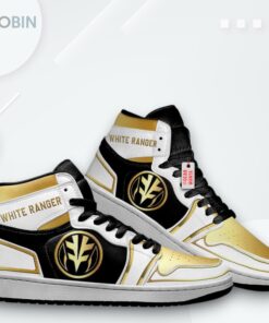 Mighty Morphin Power Rangers White Ranger Jordan 1 High Custom Sneakers