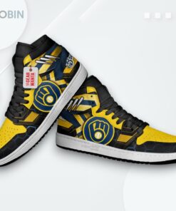 Milwaukee Brewers Jordan 1 High – Printed Design Sneakers