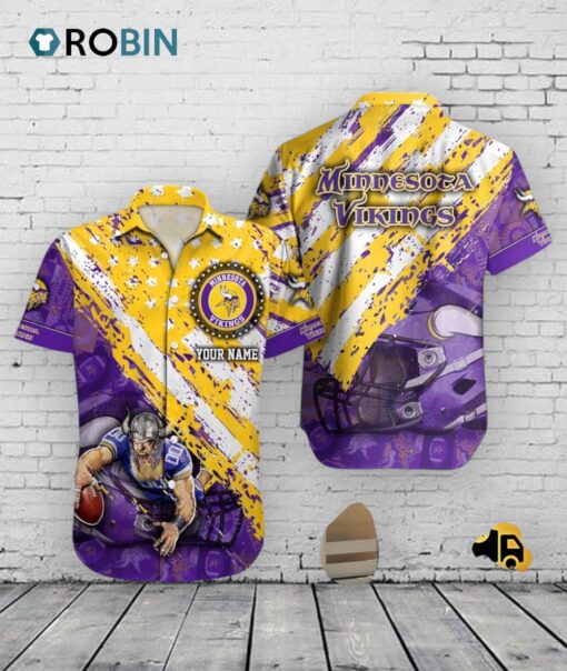 Minnesota Vikings American Flag Hawaiian Shirt