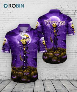 Minnesota Vikings Halloween Jack O’Lantern Hawaiian Shirt