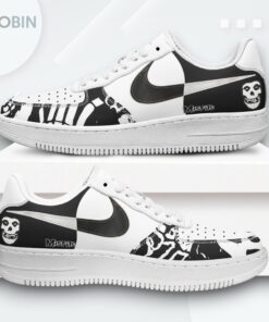 Misfits Black & White Graphic Air Force 1 Sneakers   Printed Design